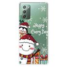 For Samsung Galaxy Note20 Christmas Series Clear TPU Protective Case(Cute Penguin Snowman) - 1