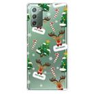 For Samsung Galaxy Note20 Christmas Series Clear TPU Protective Case(Cane Deer) - 1