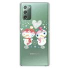 For Samsung Galaxy Note20 Christmas Series Clear TPU Protective Case(Couple Snowman) - 1