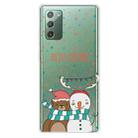 For Samsung Galaxy Note20 Christmas Series Clear TPU Protective Case(Take Picture Bear Snowman) - 1