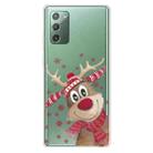 For Samsung Galaxy Note20 Christmas Series Clear TPU Protective Case(Smiley Deer) - 1