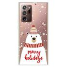 For Samsung Galaxy Note20 Ultra Christmas Series Clear TPU Protective Case(Scarf White Bear) - 1