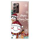 For Samsung Galaxy Note20 Ultra Christmas Series Clear TPU Protective Case(Cute Penguin Snowman) - 1