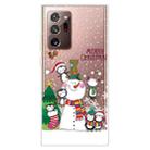 For Samsung Galaxy Note20 Ultra Christmas Series Clear TPU Protective Case(Penguin Family) - 1