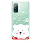 For Samsung Galaxy S20 FE Christmas Series Clear TPU Protective Case(Chubby White Bear) - 1