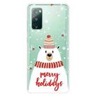 For Samsung Galaxy S20 FE Christmas Series Clear TPU Protective Case(Scarf White Bear) - 1