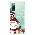 For Samsung Galaxy S20 FE Christmas Series Clear TPU Protective Case(Cute Penguin Snowman) - 1