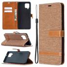 For Samsung Galaxy A42 5G Color Matching Denim Texture Horizontal Flip Leather Case with Holder & Card Slots & Wallet & Lanyard(Brown) - 1