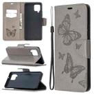 For Samsung Galaxy A42 5G Embossing Two Butterflies Pattern Horizontal Flip PU Leather Case with Holder & Card Slot & Wallet & Lanyard(Grey) - 1