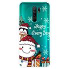 For Xiaomi Redmi 9 Christmas Series Transparent TPU Protective Case(Cute Penguin Snowman) - 1