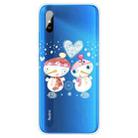 For Xiaomi Redmi 9A Christmas Series Transparent TPU Protective Case(Couple Snowman) - 1