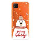 For Xiaomi Redmi 9C Christmas Series Transparent TPU Protective Case(Scarf White Bear) - 1