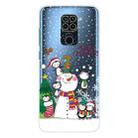 For Xiaomi Redmi Note 9 Christmas Series Transparent TPU Protective Case(Penguin Family) - 1