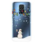 For Xiaomi Redmi Note 9 Christmas Series Transparent TPU Protective Case(Milk Tea Snowman) - 1