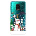 For Xiaomi Redmi Note 9S Christmas Series Transparent TPU Protective Case(Penguin Family) - 1