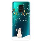 For Xiaomi Redmi Note 9S Christmas Series Transparent TPU Protective Case(Milk Tea Snowman) - 1