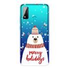 For Huawei P Smart 2020 Christmas Series Transparent TPU Protective Case(Scarf White Bear) - 1