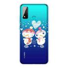 For Huawei P Smart 2020 Christmas Series Transparent TPU Protective Case(Couple Snowman) - 1