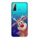 For Huawei P Smart 2020 Christmas Series Transparent TPU Protective Case(Smiley Deer) - 1