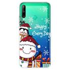 For Huawei P40 Lite E Christmas Series Transparent TPU Protective Case(Cute Penguin Snowman) - 1