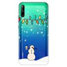 For Huawei P40 Lite E Christmas Series Transparent TPU Protective Case(Milk Tea Snowman) - 1