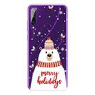 For Huawei Y6p Christmas Series Transparent TPU Protective Case(Scarf White Bear) - 1