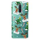 For OnePlus 8 Christmas Series Transparent TPU Protective Case(Cane Deer) - 1