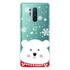 For OnePlus 8 Pro Christmas Series Transparent TPU Protective Case(Chubby White Bear) - 1