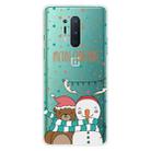 For OnePlus 8 Pro Christmas Series Transparent TPU Protective Case(Take Picture Bear Snowman) - 1