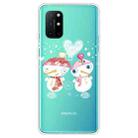 For OnePlus 8T Christmas Series Transparent TPU Protective Case(Couple Snowman) - 1