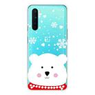 For OnePlus Nord Christmas Series Transparent TPU Protective Case(Chubby White Bear) - 1