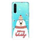 For OnePlus Nord Christmas Series Transparent TPU Protective Case(Scarf White Bear) - 1