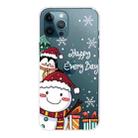 For iPhone 11 Pro Christmas Series Clear TPU Protective Case (Cute Penguin Snowman) - 1