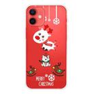 For iPhone 12 mini Christmas Series Clear TPU Protective Case (Trojan Bear Deer) - 1
