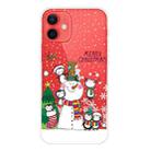 For iPhone 12 mini Christmas Series Clear TPU Protective Case (Penguin Family) - 1