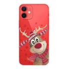 For iPhone 12 mini Christmas Series Clear TPU Protective Case (Smiley Deer) - 1