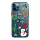 For iPhone 12 Pro Max Christmas Series Clear TPU Protective Case(Simple Snowman) - 1