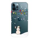 For iPhone 12 Pro Max Christmas Series Clear TPU Protective Case(Milk Tea Snowman) - 1