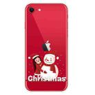 For iPhone SE 2022 / SE 2020 / 8 / 7 Christmas Series Clear TPU Protective Case(Girl Snowman) - 1