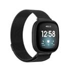 For Fitbit Versa 3 Milanese  Watch Band, Size:S 202mm(Black) - 1
