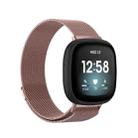 For Fitbit Versa 3 Milanese  Watch Band, Size:L 230mm(Rose Pink) - 1