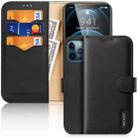 For iPhone 12 Pro Max DUX DUCIS Hivo Series Cowhide + PU + TPU Leather Horizontal Flip Case with Holder & Card Slots(Black) - 1