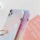 For iPhone 11 Pro Max Shockproo Colorful Glitter Marble Protective Case with Ring Holder (Pink Blue) - 6