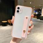 For iPhone 12 Pro Max Shockproof Acrylic Protective Case with Wristband Holder(Pink) - 1