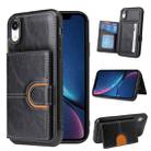 For iPhone X / XS PU + TPU + PC  Shockproof Back Cover Case with Card Slot & Holder(Black) - 1