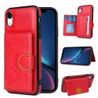 For iPhone X / XS PU + TPU + PC  Shockproof Back Cover Case with Card Slot & Holder(Red) - 1