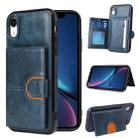 For iPhone XS Max PU + TPU + PC  Shockproof Back Cover Case with Card Slot & Holder(Blue) - 1