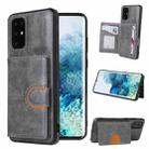 For Huawei P40 PU + TPU + PC  Shockproof Back Cover Case with Card Slot & Holder(Grey) - 1