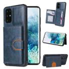 For Huawei P40 PU + TPU + PC  Shockproof Back Cover Case with Card Slot & Holder(Blue) - 1