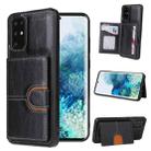 For Samsung Galaxy Note20 Ultra PU + TPU + PC  Shockproof Back Cover Case with Card Slot & Holder(Black) - 1